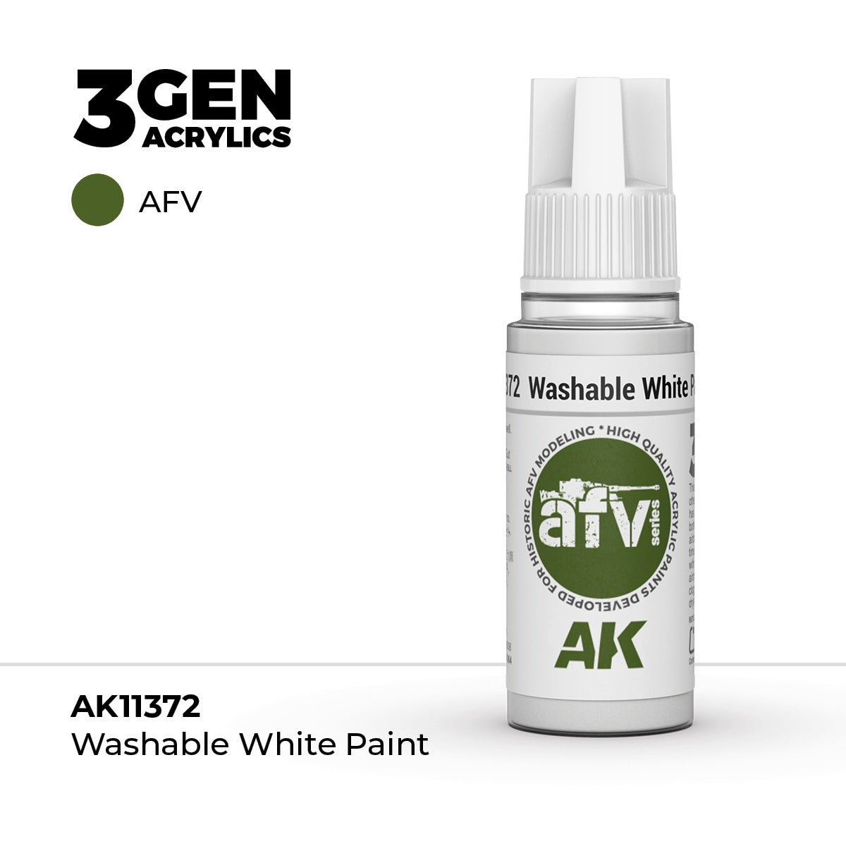 3G Washable White Paint 17ml Bottle Acrylic Paint (AKI-11372)