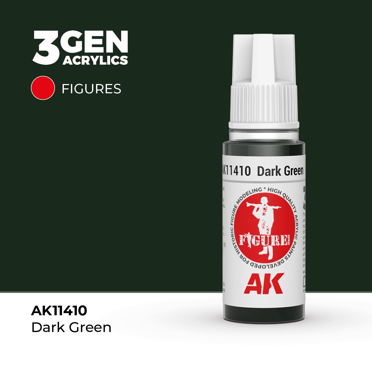 3G Dark Green 17ml Bottle Acrylic Paint (AKI-11410)
