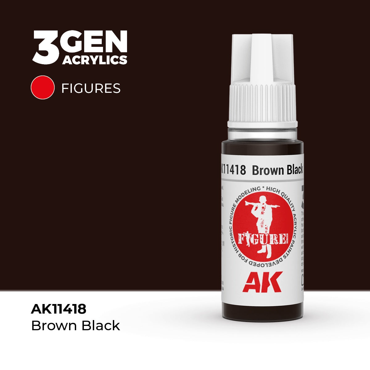 3G Brown Black 17ml Bottle Acrylic Paint (AKI-11418)