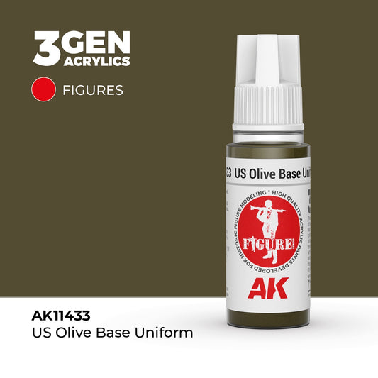 3G US Olive Base Uniform 17ml Bottle Acrylic Paint (AKI-11433)