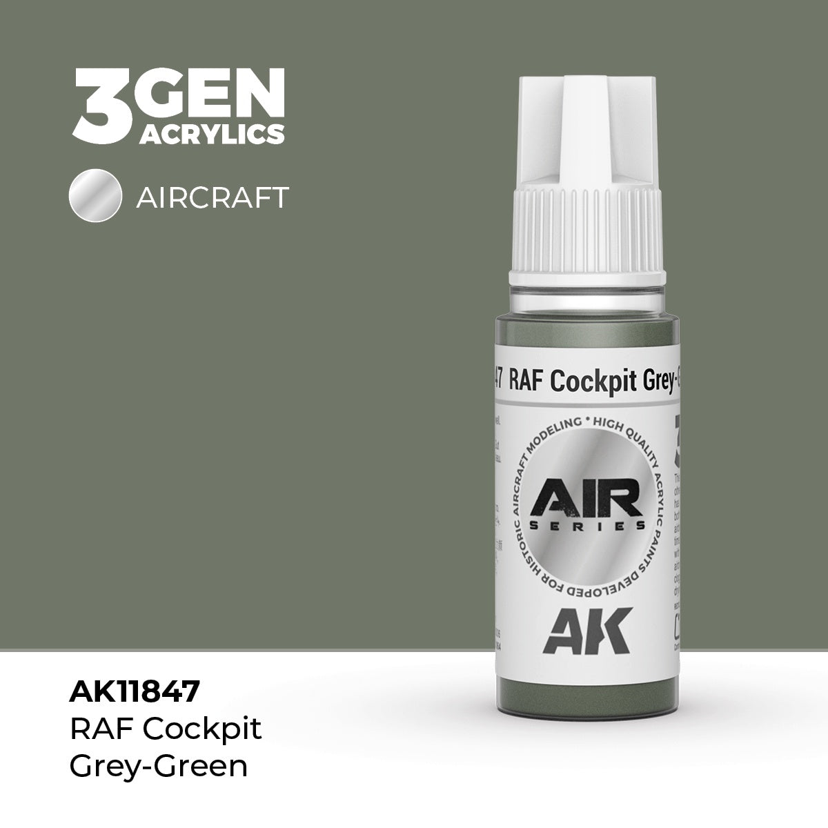 3G AIR RAF Cockpit Grey-Green 17ml Bottle Acrylic Paint (AKI-11847)