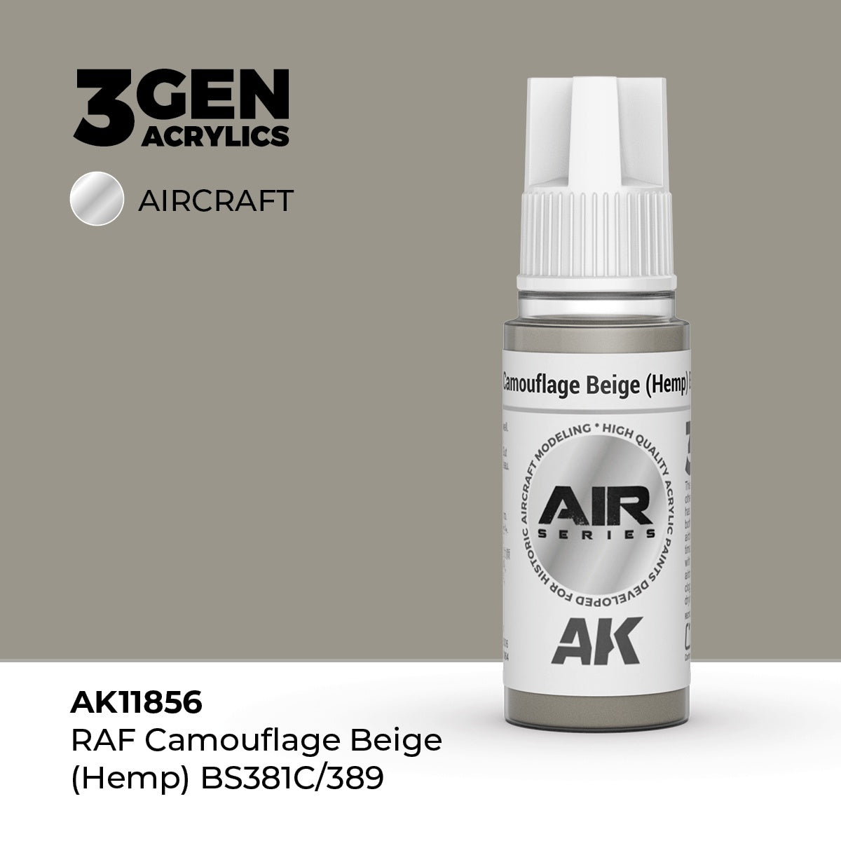 3G AIR RAF Camouflage Beige (Hemp) BS381C/389 17ml Bottle Acrylic Paint (AKI-11856)