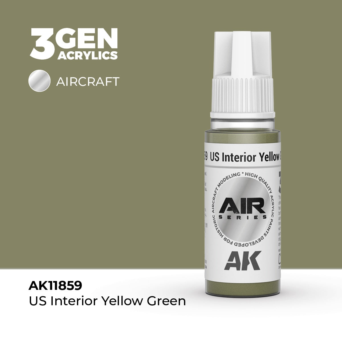 3G AIR US Interior Yellow Green 17ml Bottle Acrylic Paint (AKI-11859)
