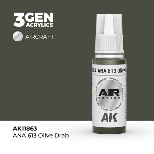 3G AIR ANA 613 Olive Drab 17ml Bottle Acrylic Paint (AKI-11863)