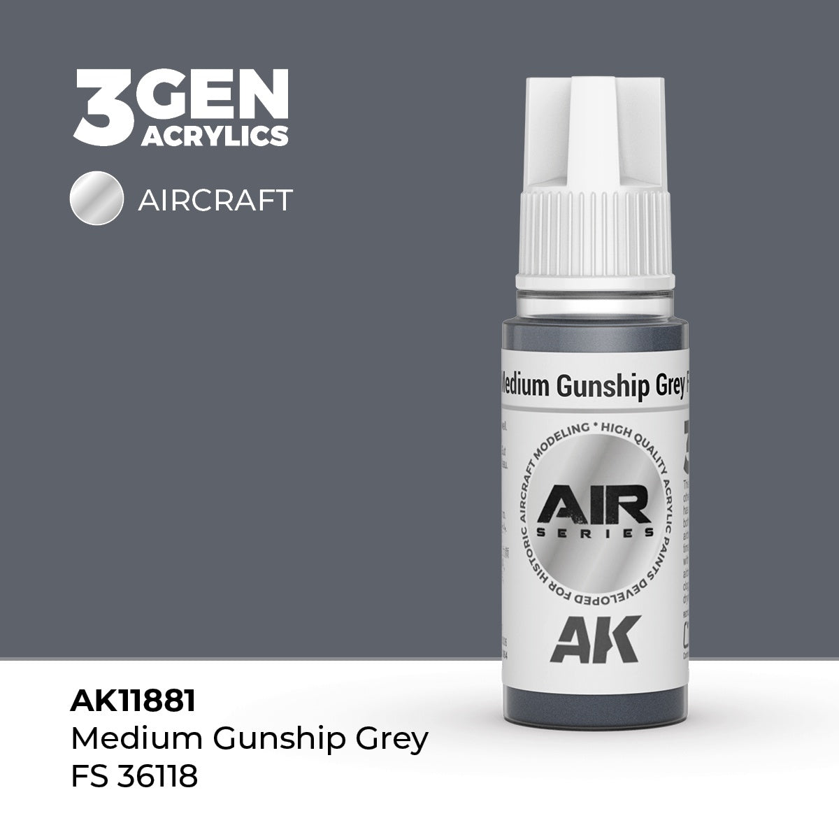 3G AIR Medium Gunship Grey FS 36118 17ml Bottle Acrylic Paint (AKI-11881)