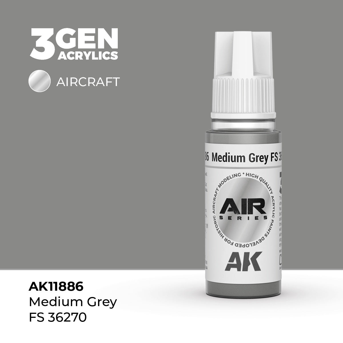 3G AIR Medium Grey FS 36270 17ml Bottle Acrylic Paint (AKI-11886)