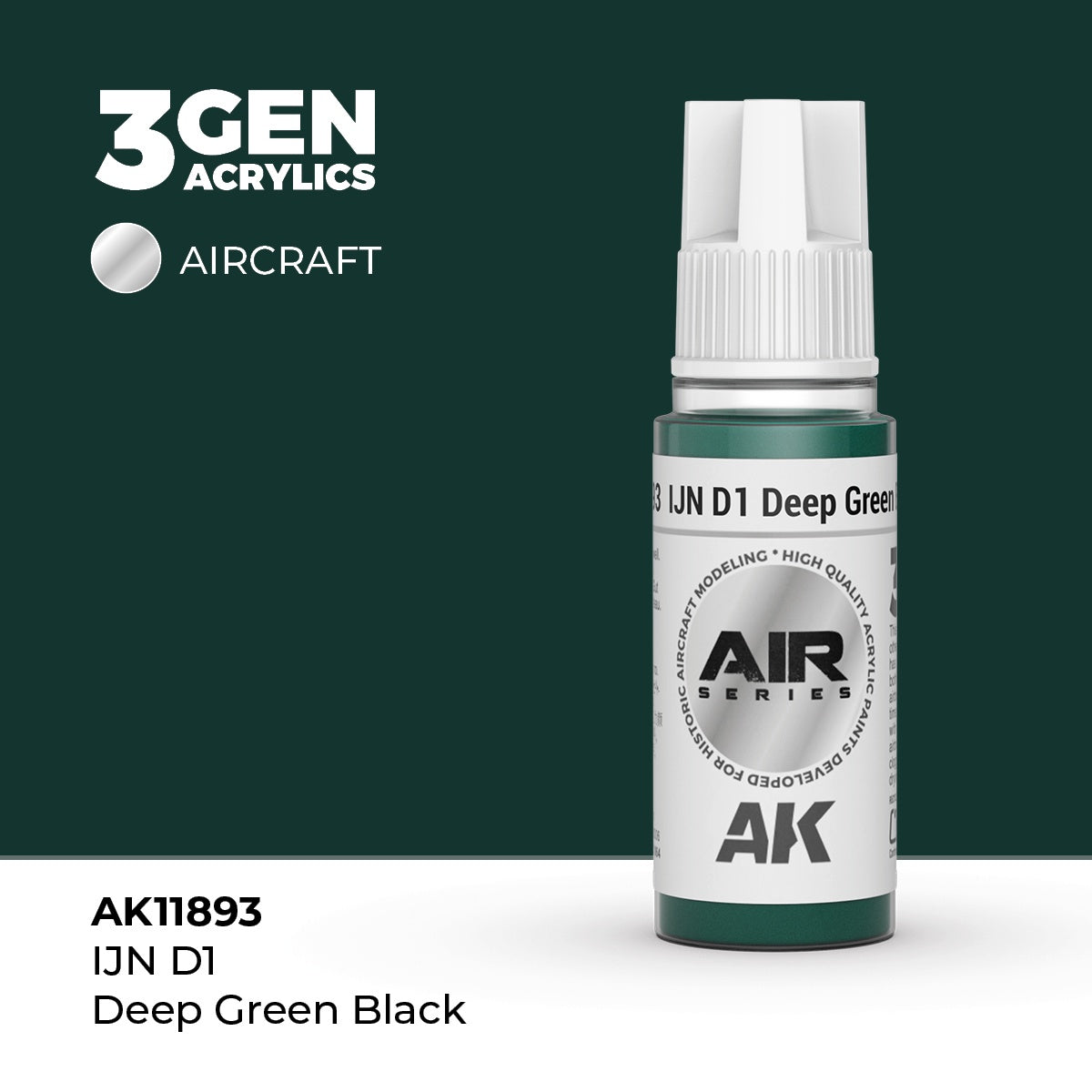 3G AIR IJN D1 Deep Green Black 17ml Bottle Acrylic Paint (AKI-11893)
