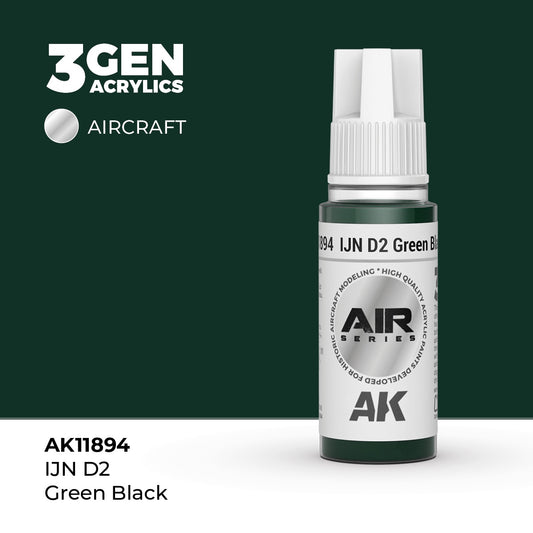 3G AIR IJN D2 Green Black 17ml Bottle Acrylic Paint (AKI-11894)