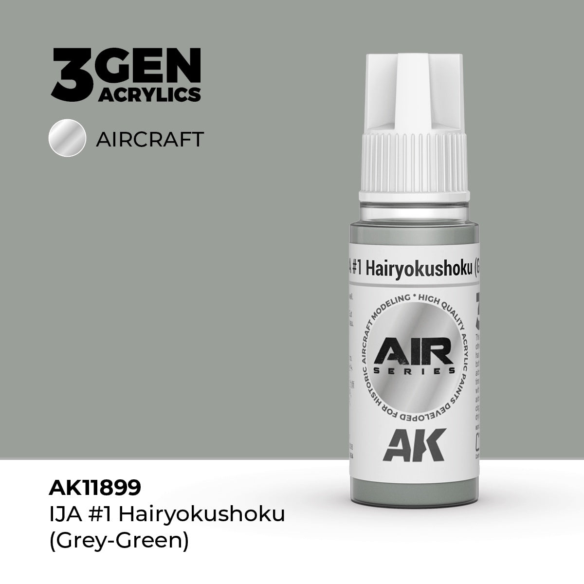 3G AIR IJA #1 Hairyokushoku (Grey-Green) 17ml Bottle Acrylic Paint (AKI-11899)