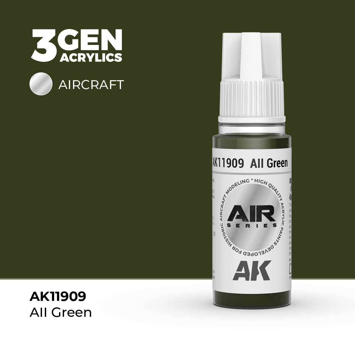 3G AIR AII Green 17ml Bottle Acrylic Paint (AKI-11909)