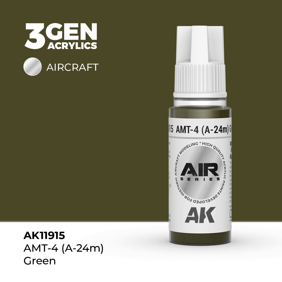 3G AIR AMT-4 (A-24m) Green 17ml Bottle Acrylic Paint (AKI-11915)