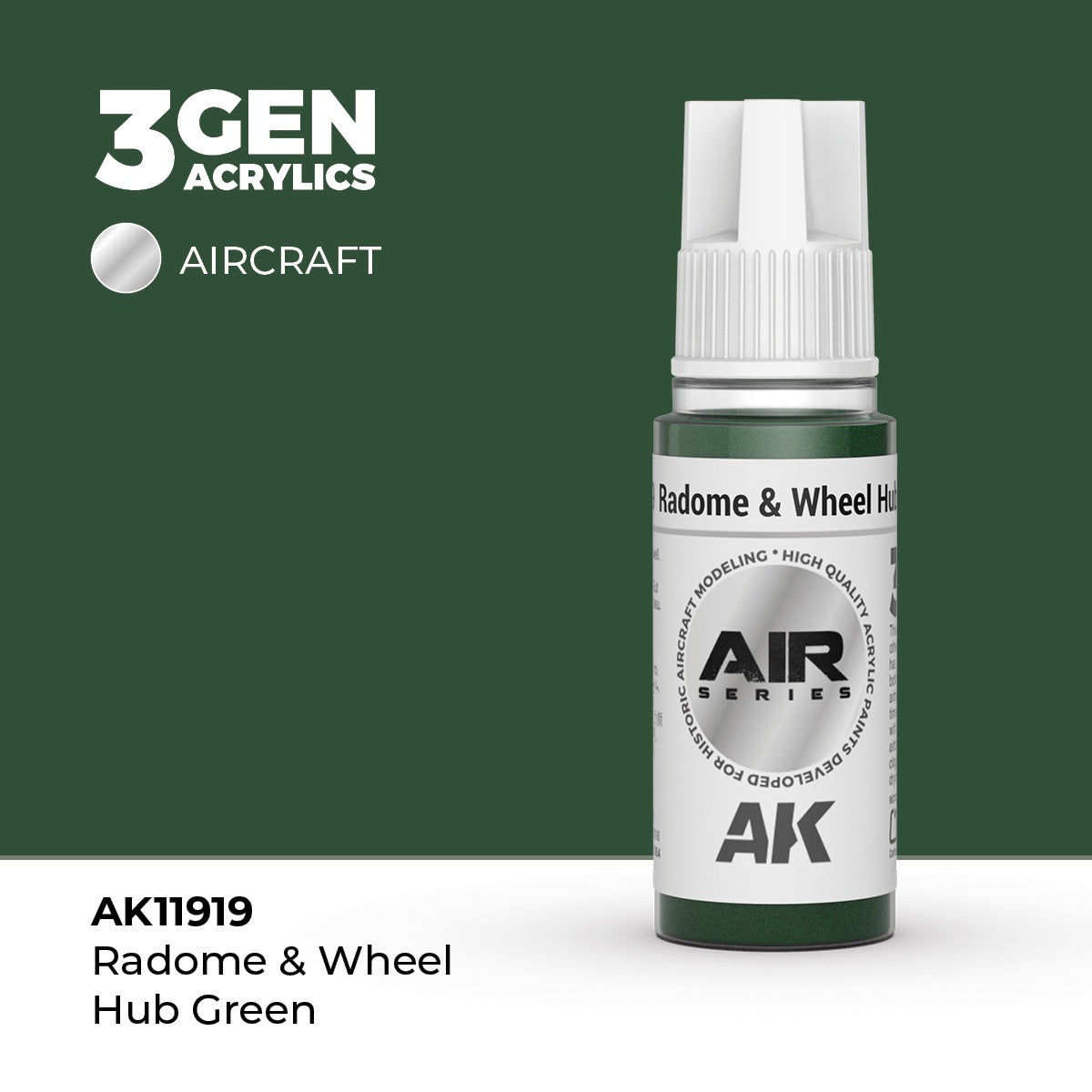 3G AIR Radome & Wheel Hub Green 17ml Bottle Acrylic Paint (AKI-11919)