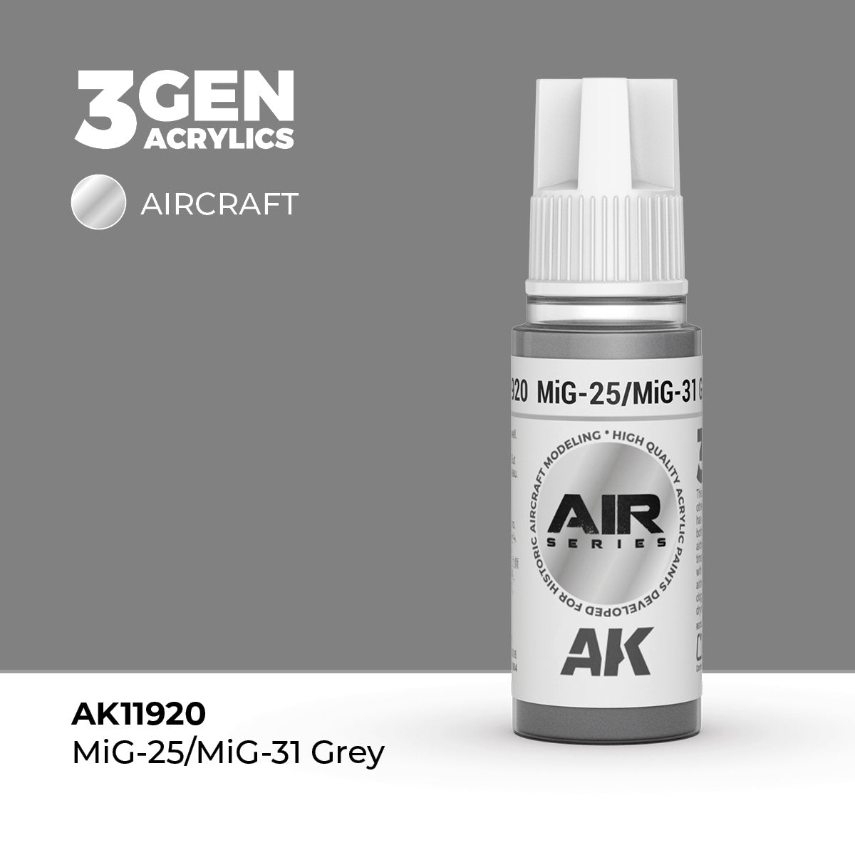 3G AIR MiG-25/MiG-31 Grey 17ml Bottle Acrylic Paint (AKI-11920)