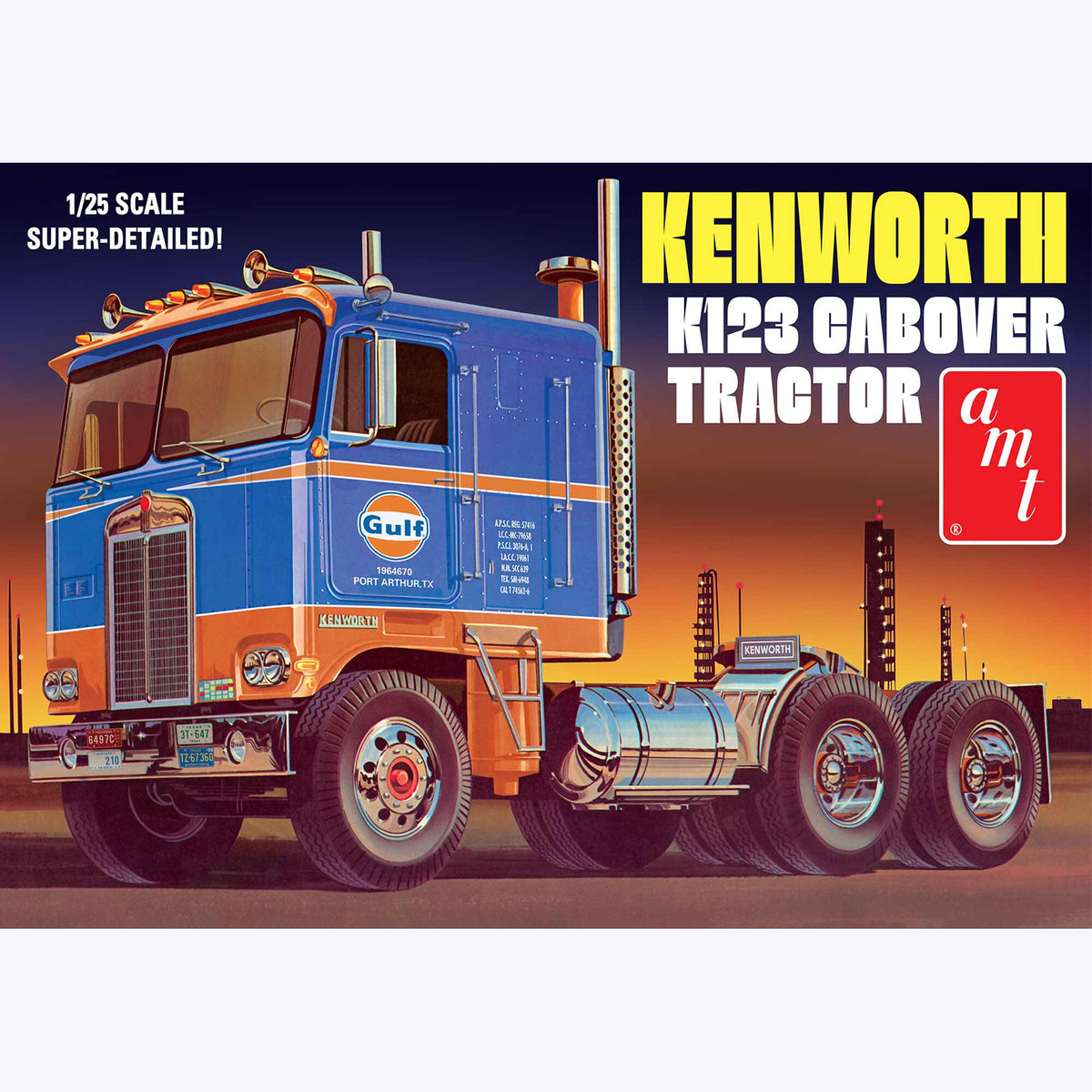 Truck Model Kit Plastic Model Truck Kenworth K-123 Cabover Gulf 1:25 ...