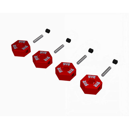 Metal 12mm Wheel Hexes Red (4) (ARA-2982)_1