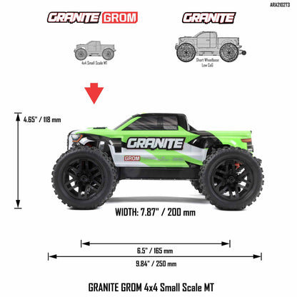 1/18 Granite Grom Ready to Run with Battery and Charger (Green) (ARA2102T3)_19