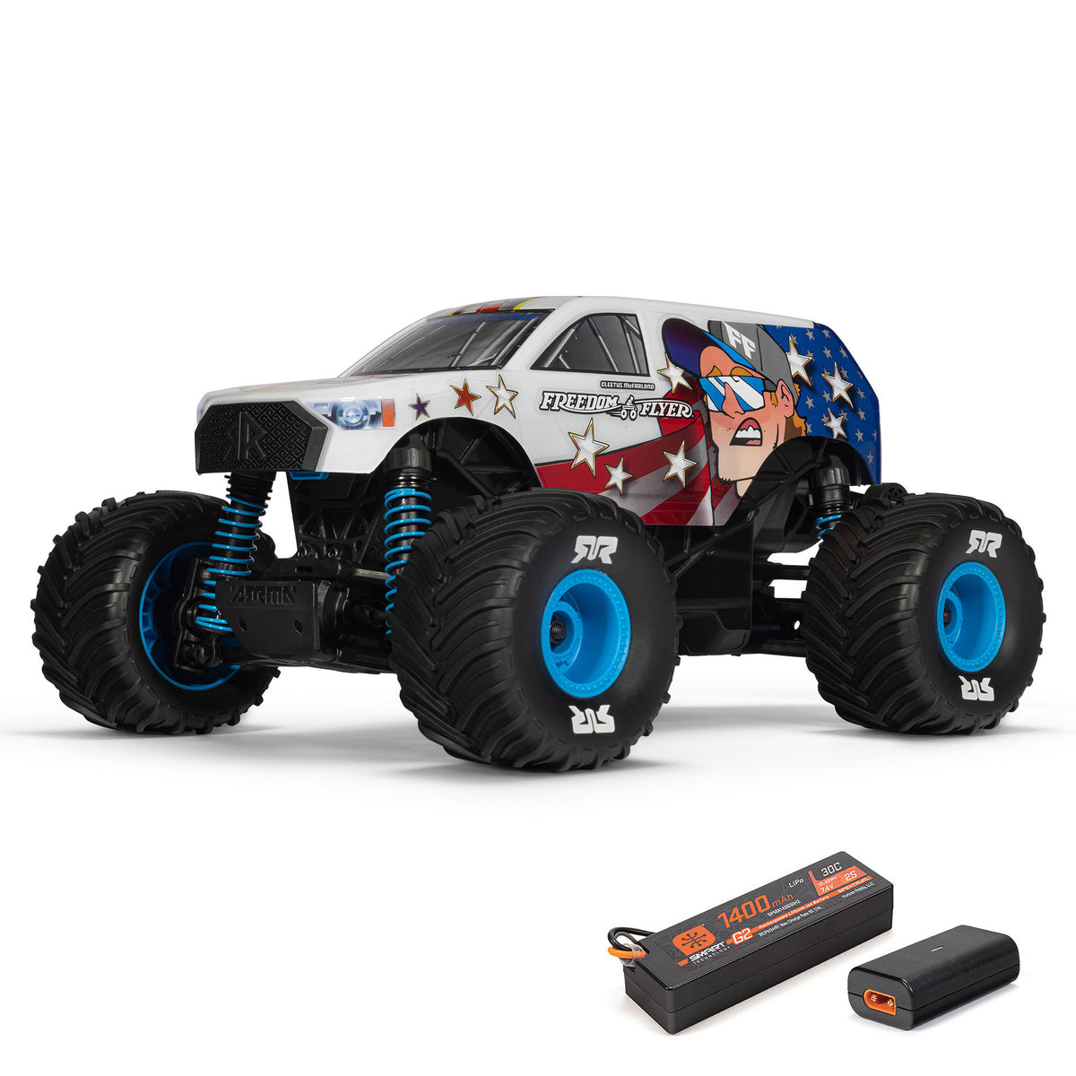 1/16 Cleetus McFarland Freedom Flyer Grom Ready to Run with Battery and Charger (White) (ARA2130FF)_1