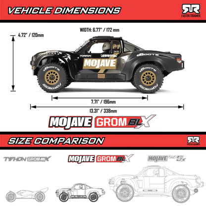 1/18 Mojave Grom 4x4 223S BLX Ready to Run (Black) (ARA2304T1)