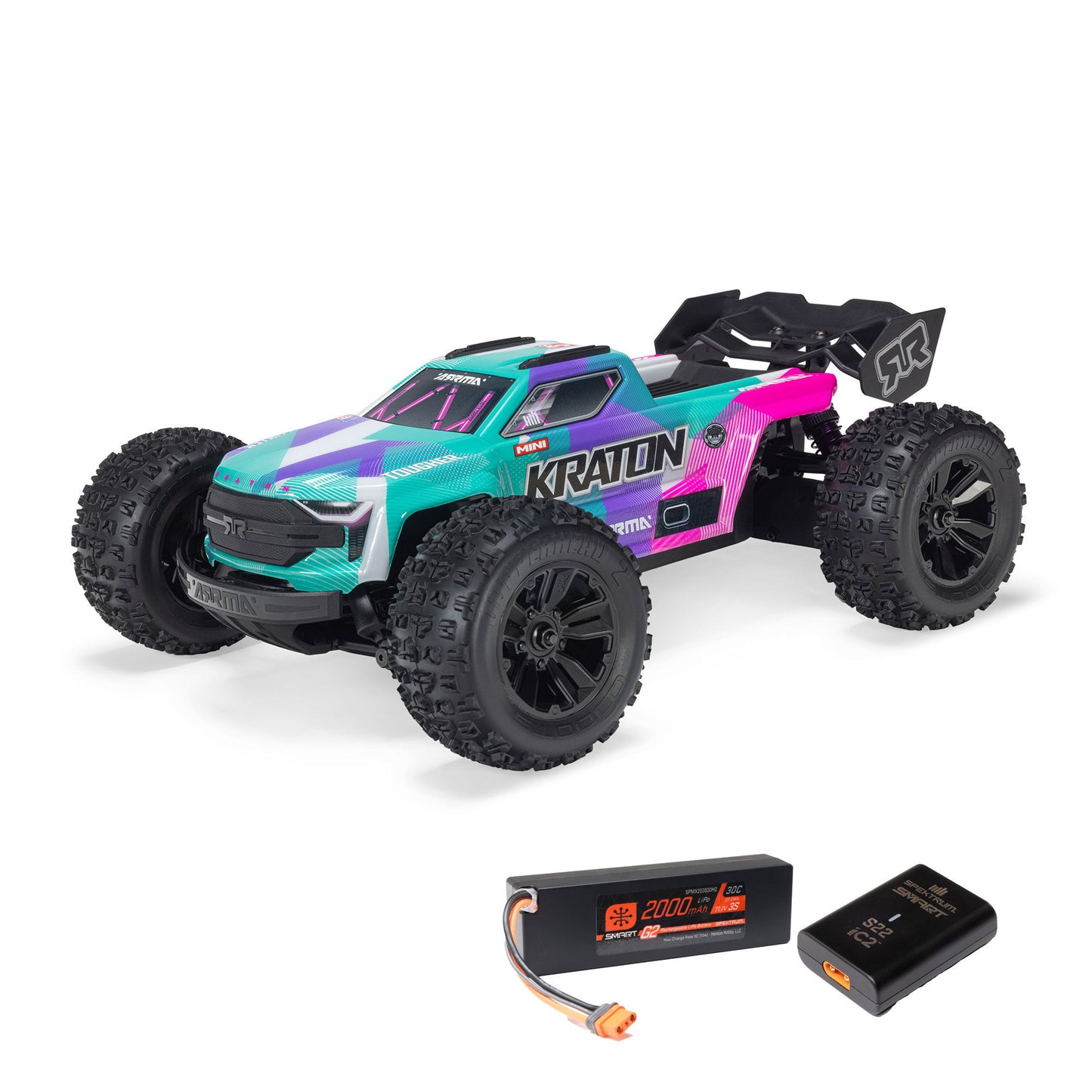 1/16 Mini Kraton 3S BLX 4x4 Ready to Run with Battery and Charger (Teal) (ARA2508ST2)_1