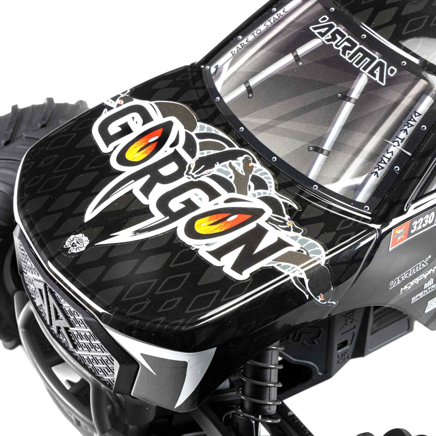 1/10 Gorgon 4x2 Mega Unassembled Kit with Battery and Charger (Gunmetal) (ARA3230SKT1)_11