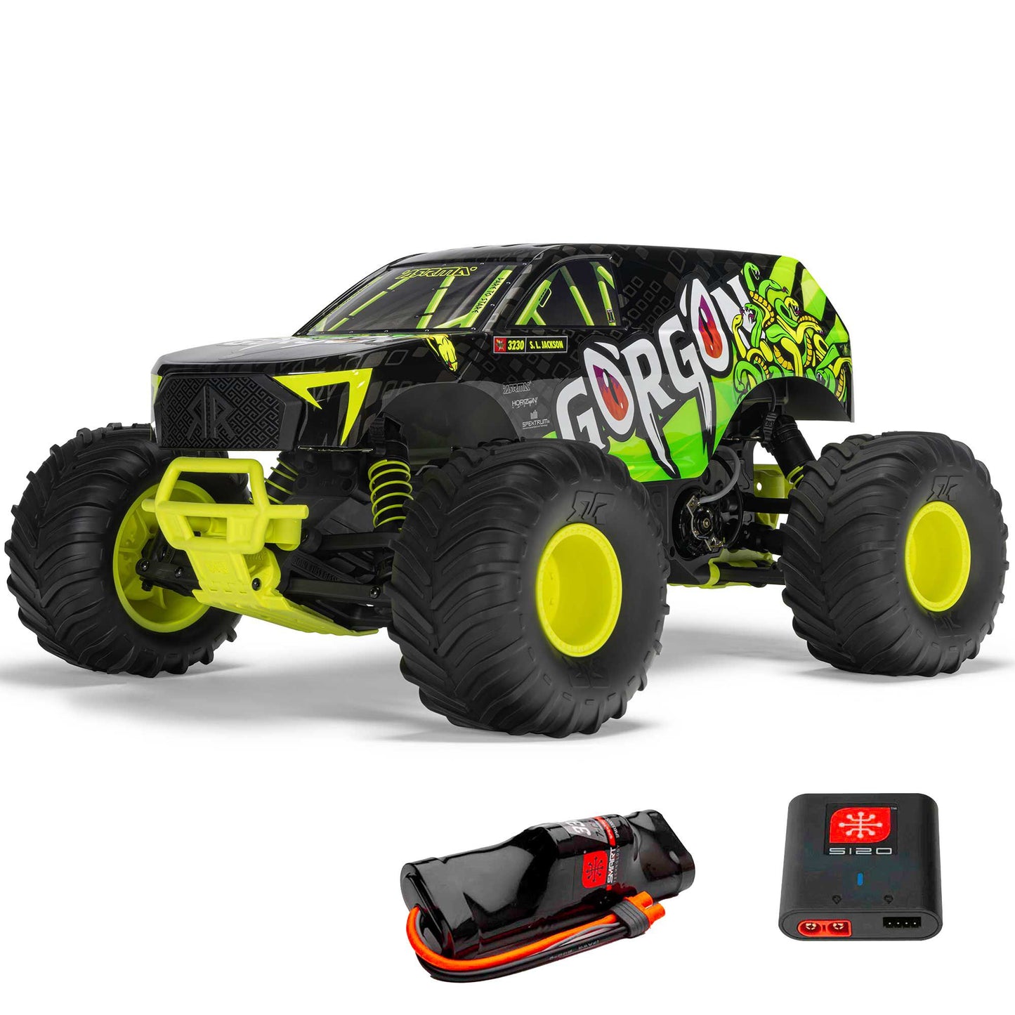 1/10 Gorgon 2WD 2024 Edition Ready to Run with Battery and Charger (Yellow) and Bonus G2 2S PowerStage Bundle (ARA3230ST1ABD)