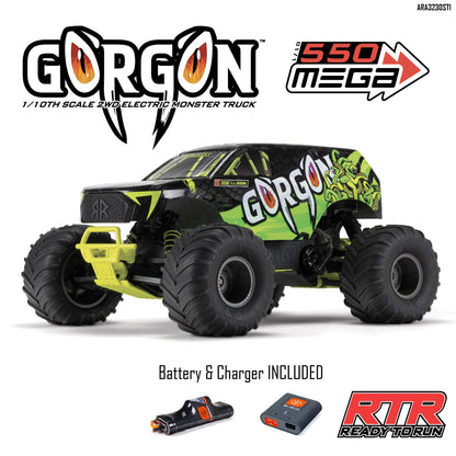 1/10 Gorgon 4x2 Mega Ready to Run with Battery and Charger (Yellow) (ARA3230ST1)_2