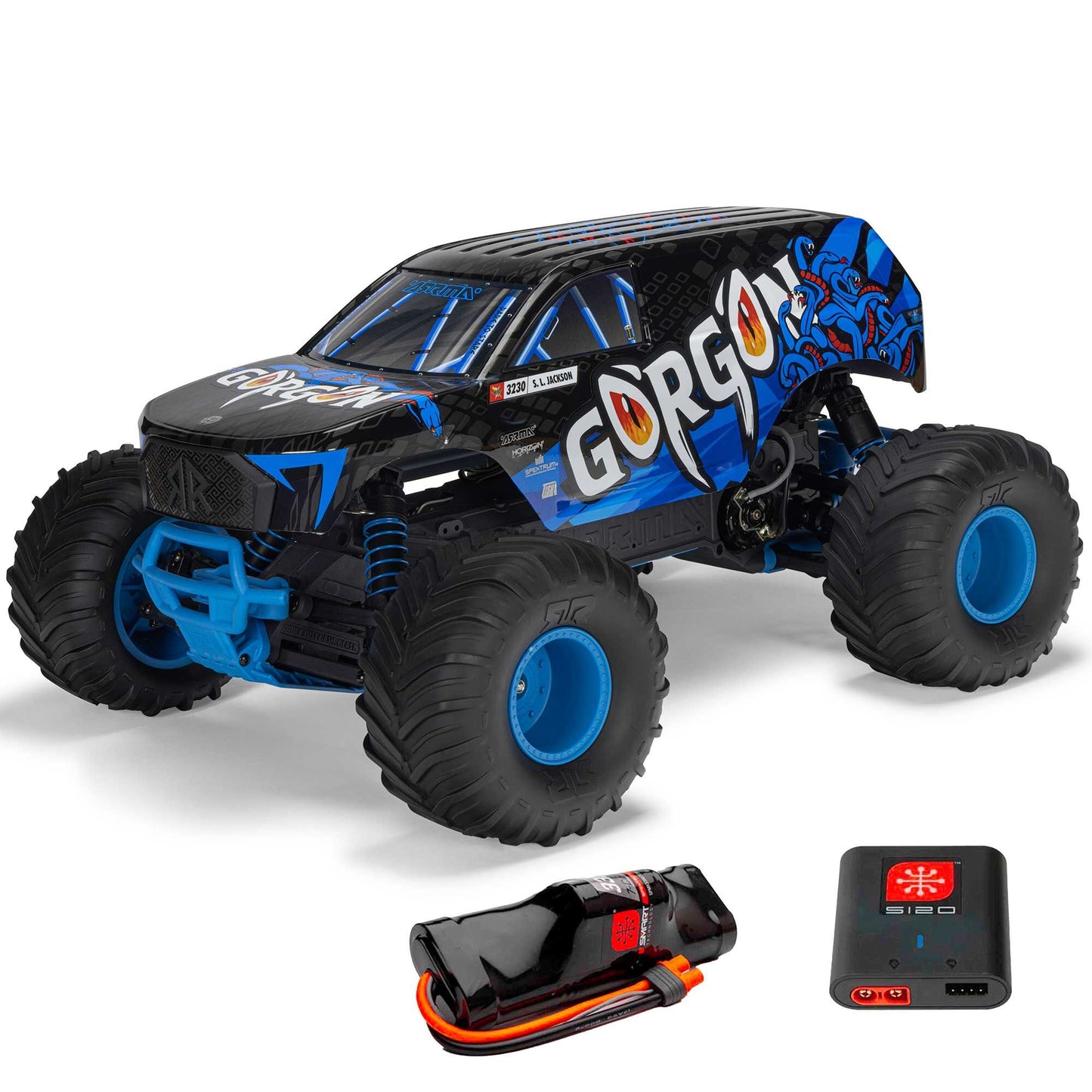 1/10 Gorgon 4x2 Mega Ready to Run with Battery and Charger (Blue) (ARA3230ST5)