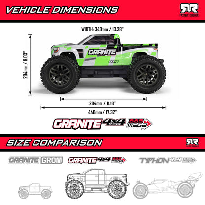 1/10 Granite 4x4 665 Mega Ready to Run (Green) (ARA4202V4T1)_7
