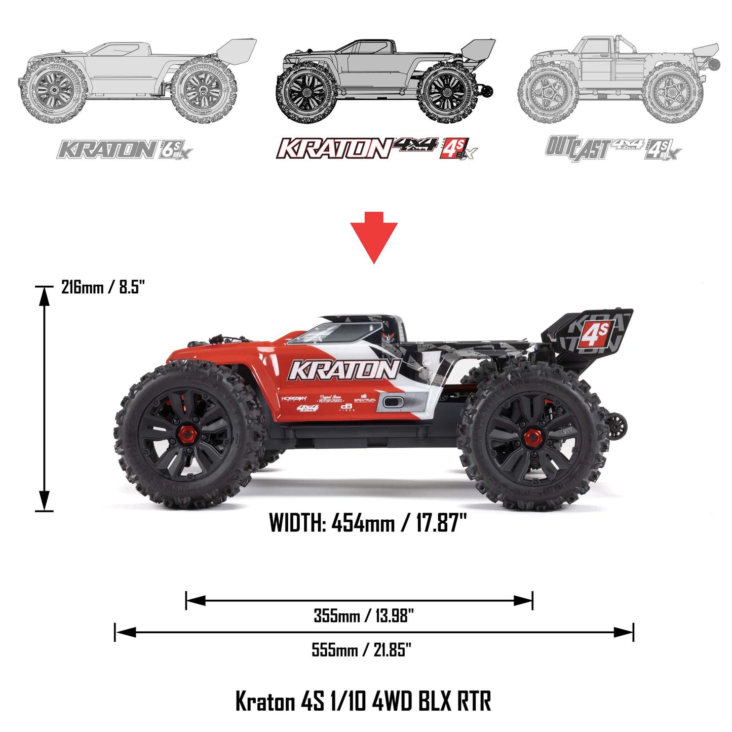 1/10 Kraton 4x4 4S BLX Ready to Run (Green) (ARA4408V2T4)_15