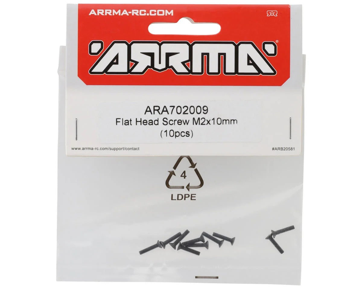 Flat Head Screw M2x10mm (10pcs) (ARA702009)