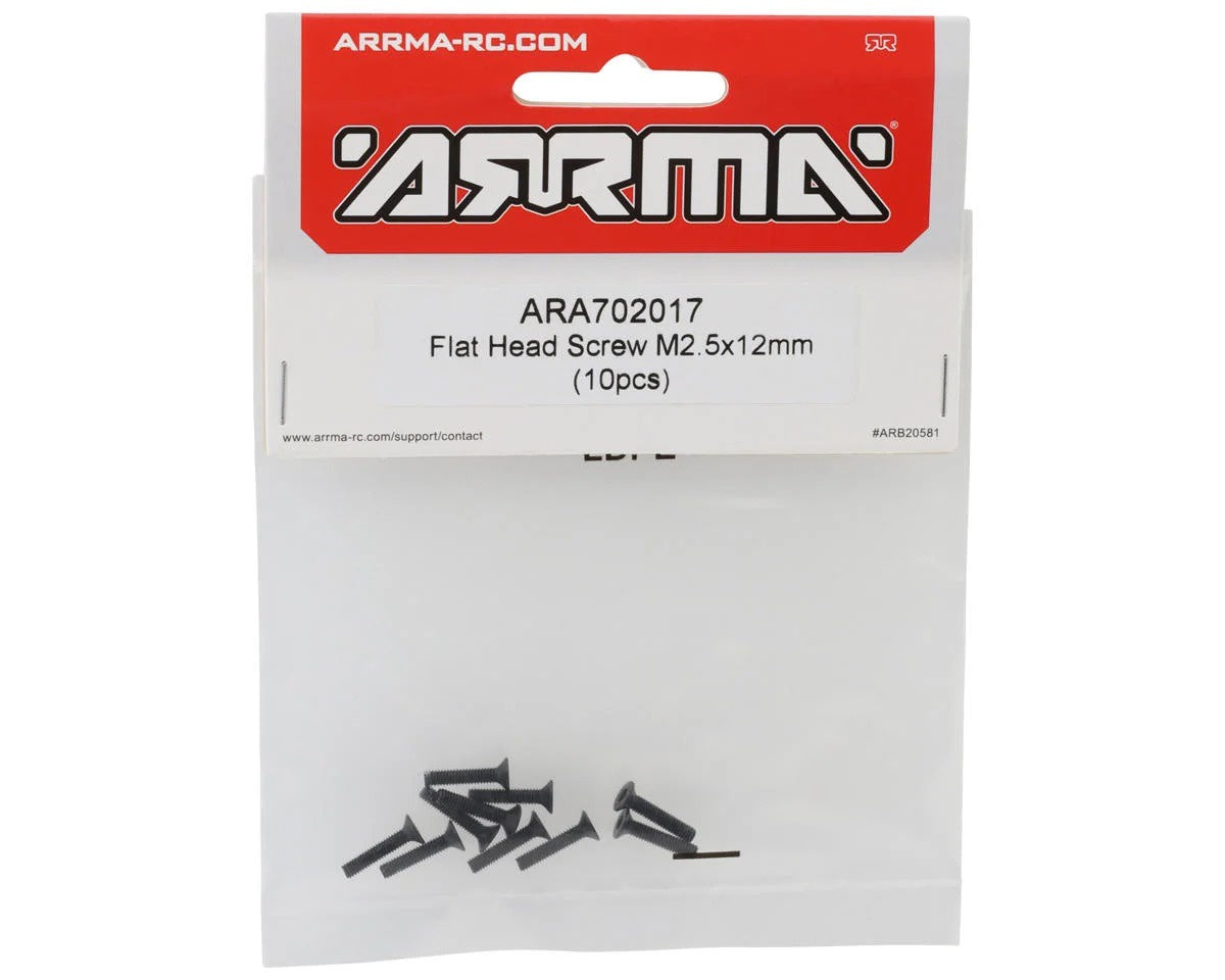 Flat Head Screw M2.5x12mm (10pcs) (ARA702017)