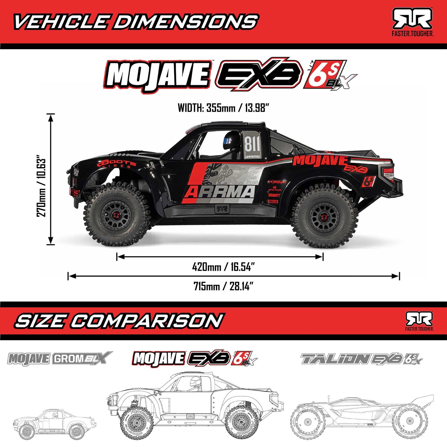 1/7 Mojave 6S EXB V3 Ready to Run (Black) (ARA7704V3T1)_22