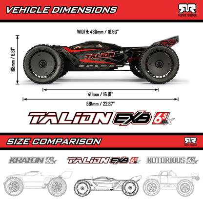 1/7 Talion 4x4 6S EXB BLX V6 Ready to Run (Black) (ARA7707V6T1)_3