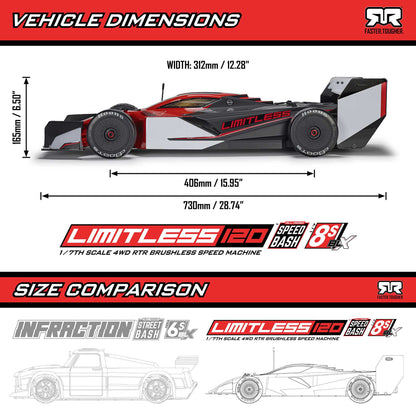 1/7 Limitless 120 8S BLX Ready to Run (Red/Black) (ARA7816T1)_19