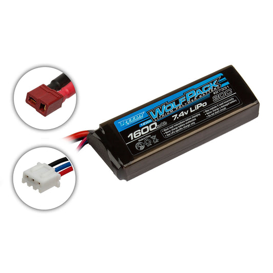 7.4V 1600mAh 2S 30C Reedy Wolfpack LiPo Battery with T-Plug (ASC27331)