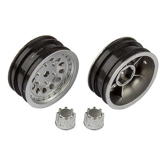 1/12 CR12 Rock Crawler Wheels Satin Silver (2) (ASC41053)