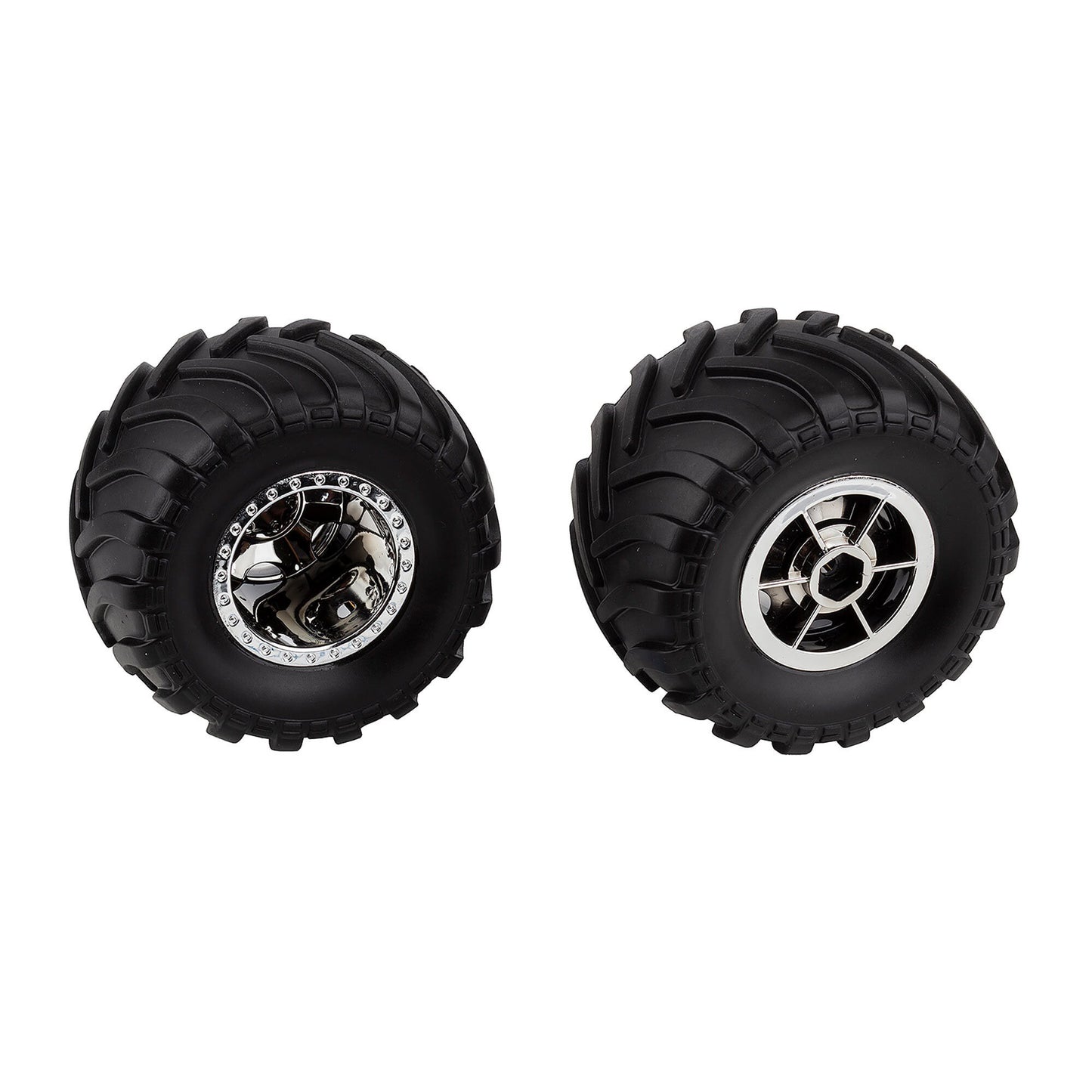MT12 Chrome Wheels and Tires for RC Vehicles (ASC41104)