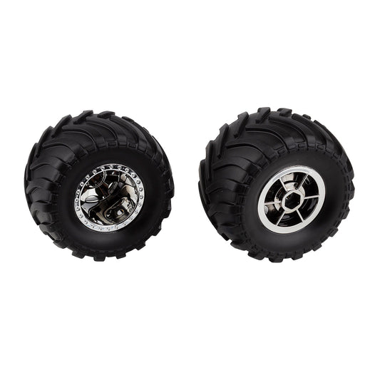 MT12 Chrome Wheels and Tires for RC Vehicles (ASC41104)