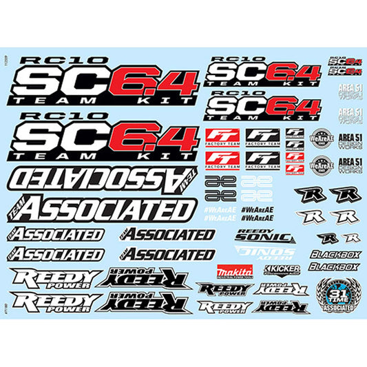 Decal Sheet for Associated RC10SC6.4 (ASC71180)