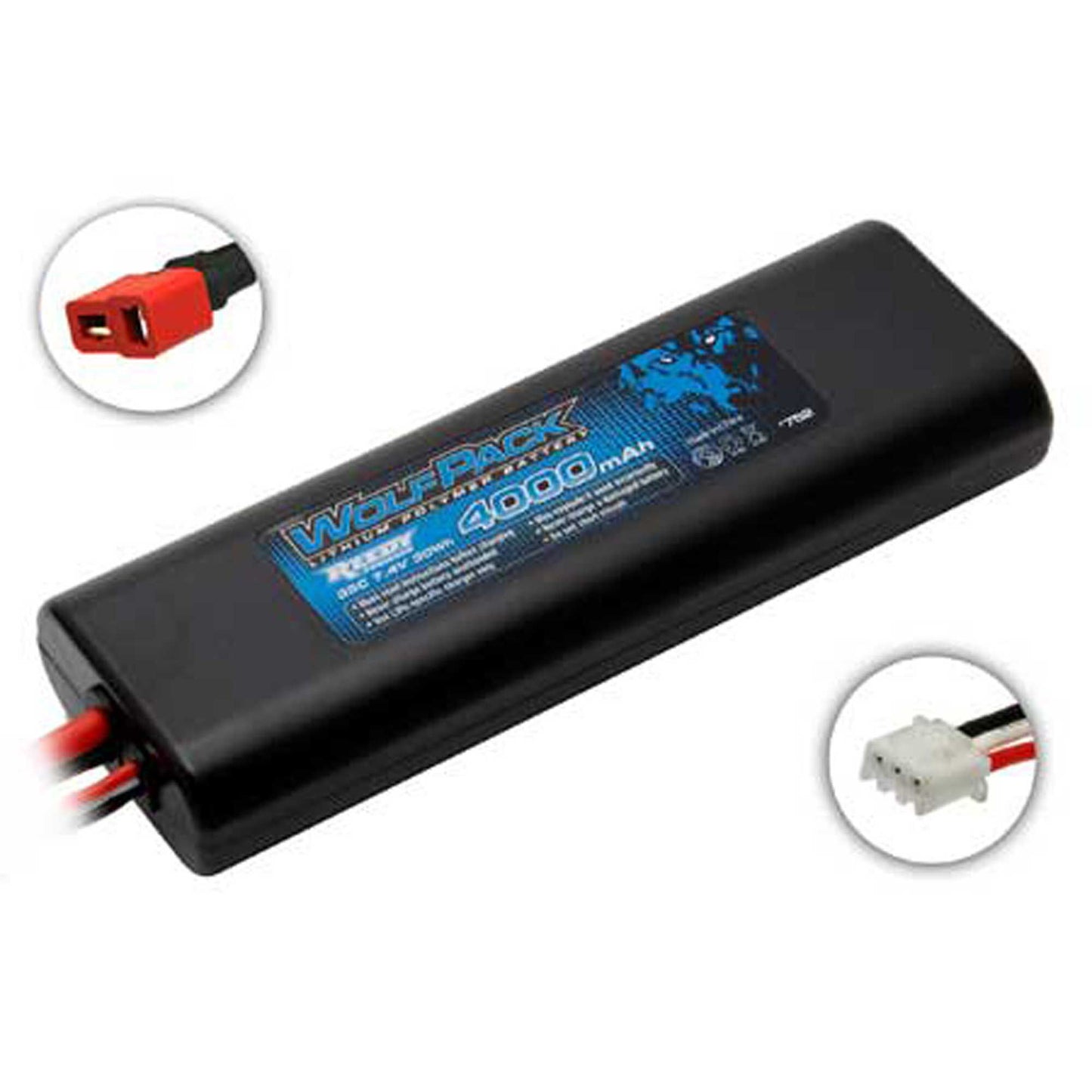 7.4V 4000mAh 2S 35C Reedy WolfPack LiPo Battery with T-Plug (ASC752)
