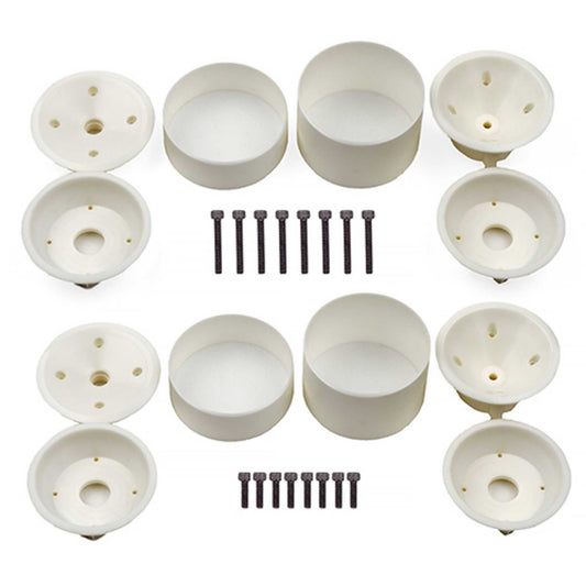 RC10T Wide Rear and Narrow Front Wheels (White) (ASC7807)