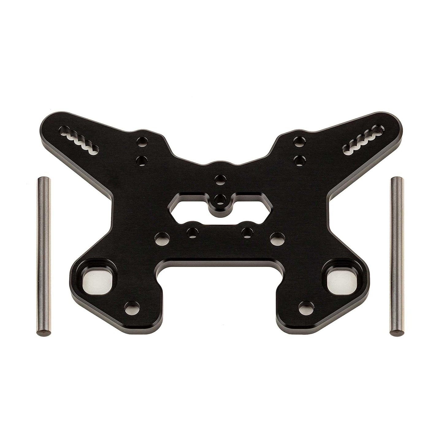 RC8T4 Front Shock Tower V2 Black Aluminum (ASC81624)
