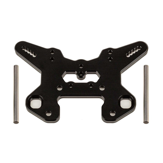 RC8T4 Front Shock Tower V2 Black Aluminum (ASC81624)