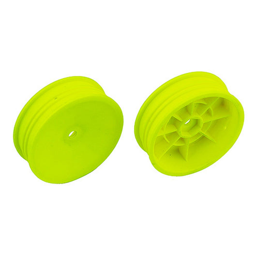 12mm Hex 2.2 Slim Front Buggy Wheels for RC10B6 (Yellow) (ASC91758)