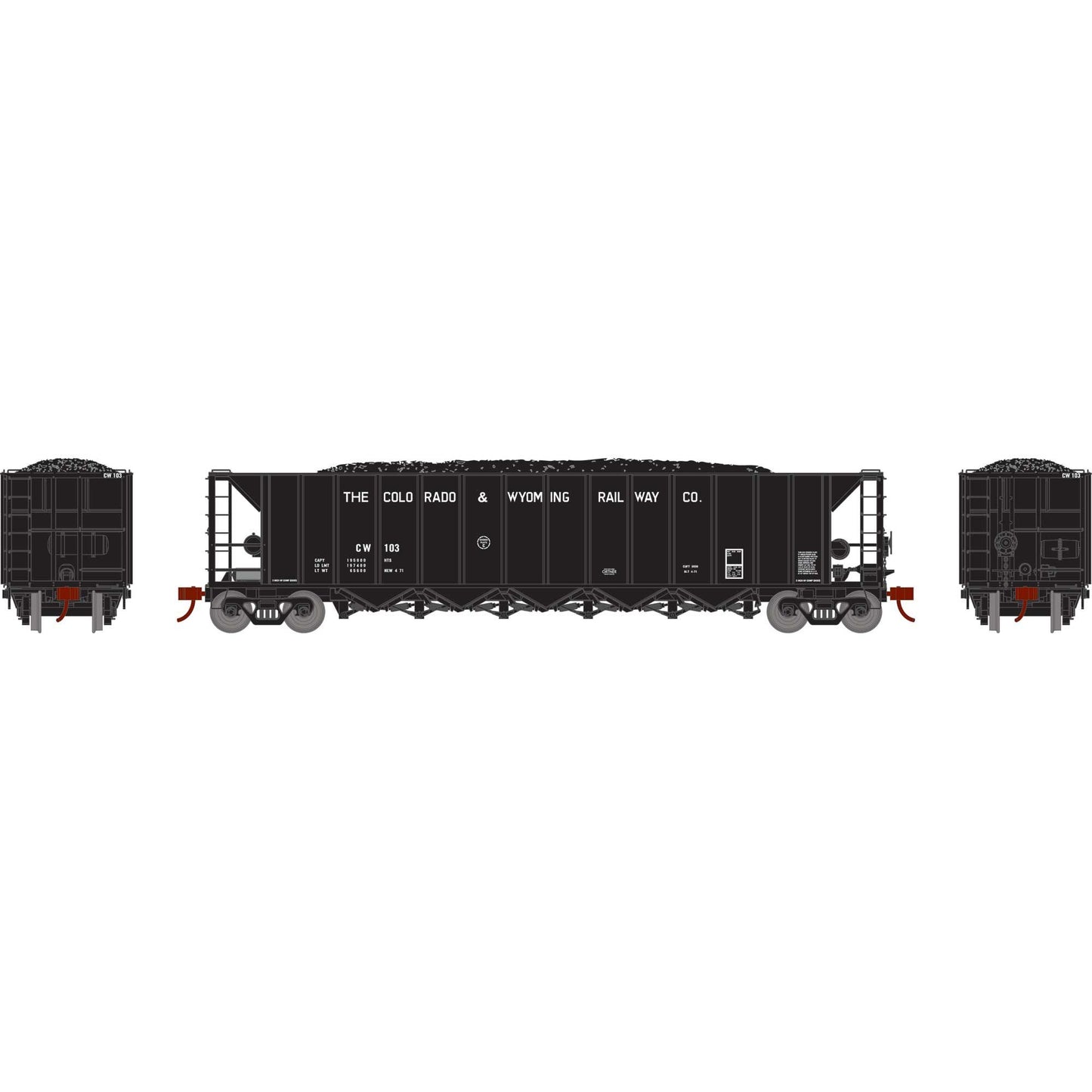 HO Ortner 5-Bay Rapid Discharge Hopper CW #103 (ATH-1011)