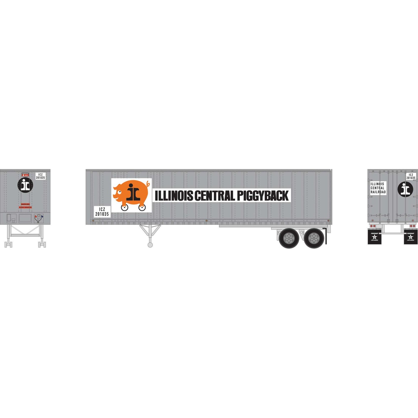 N 40' Fruehauf Trailer Illinois Central ICZ #201035 (ATH-1090)