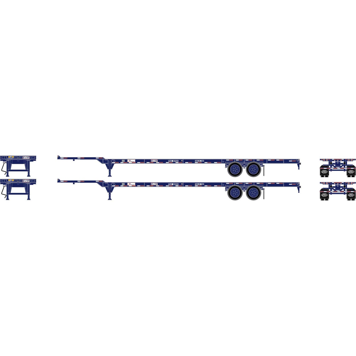 HO 53' Chassis Pacer Stacktrain Plastic Model (ATH-1129)