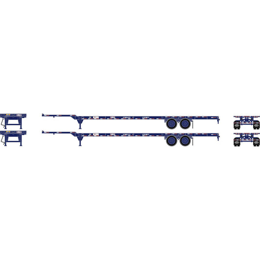 HO 53' Chassis Pacer Stacktrain Plastic Model (ATH-1129)