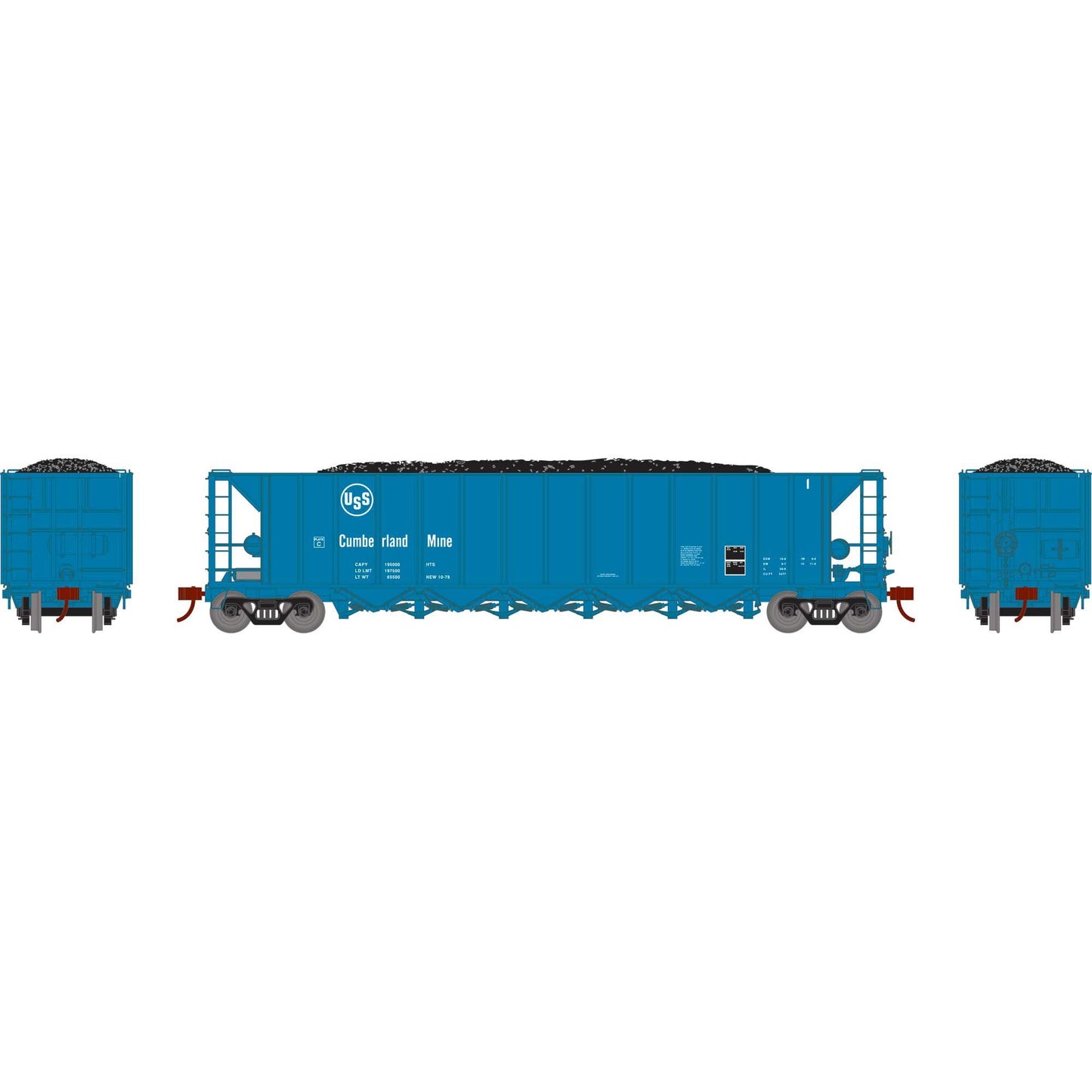 HO Ortner 5-Bay Rapid Discharge Hopper USSX #1 (ATH-1142)