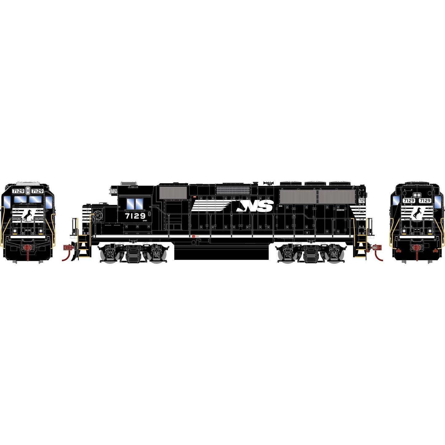 HO EMD GP60 Locomotive with Econami DCC & Sound, NS #7129 (ATH-1168)
